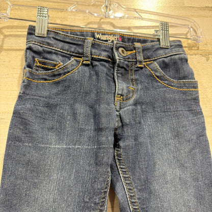 Wrangler Bootcut Jeans Girls Size 5 R Dark Wash Cotton Blend Western Flawed*3