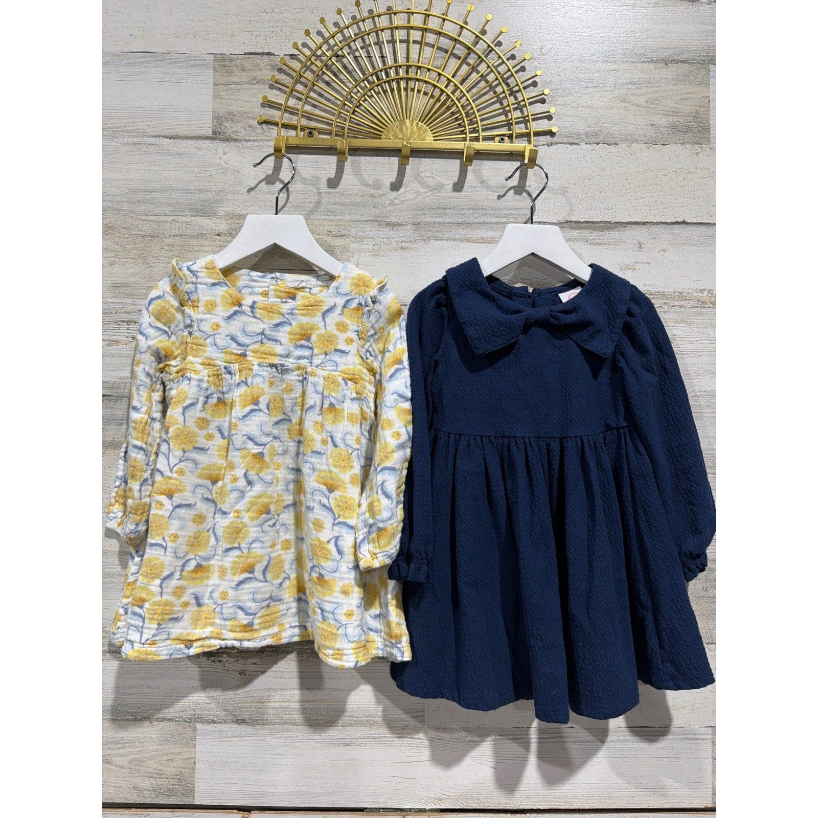 Angel Dear Wonder Nation Dress Bundle Girls 3T Navy Yellow Floral EUC0