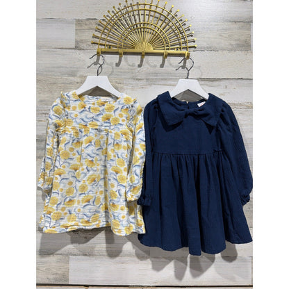 Angel Dear Wonder Nation Dress Bundle Girls 3T Navy Yellow Floral EUC0