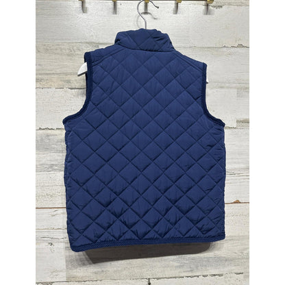 Class Club Quilted Vest Boys 4/5 Navy Blue Fleece Lined Full Zip EUC3