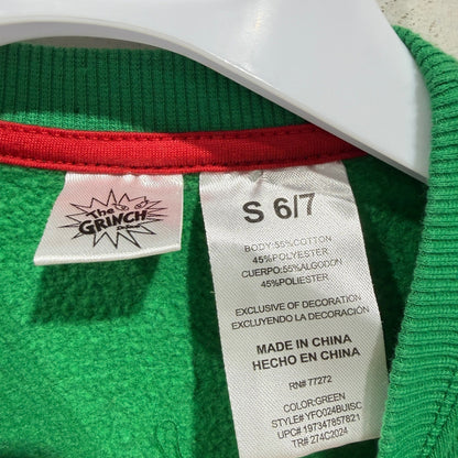 Dr. Seuss The Grinch Sweatshirt Youth Small 6/7 Green Holiday Festive2