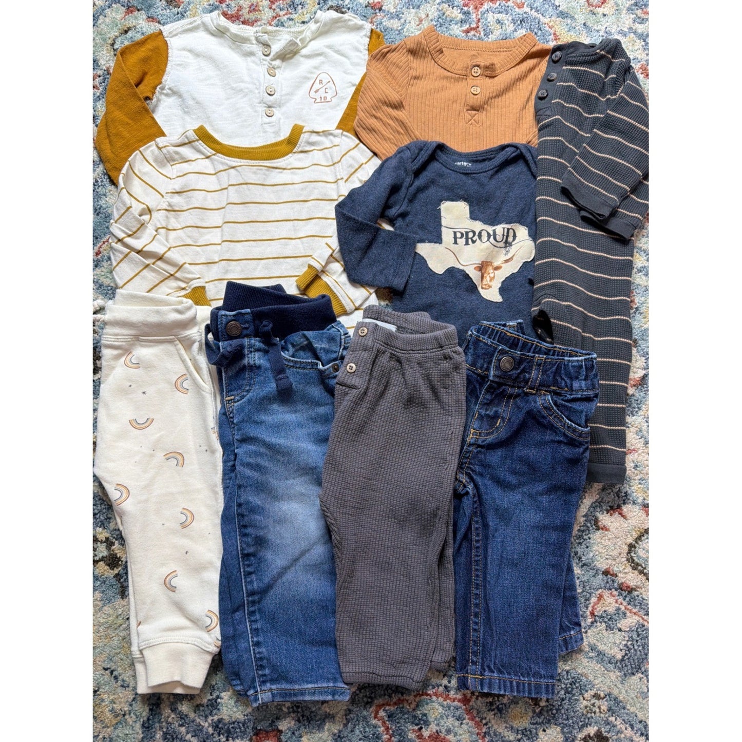 Rylee + Cru Zara Old Navy Boys 6-12M Multicolor 9pc Bundle Earthy Boho0