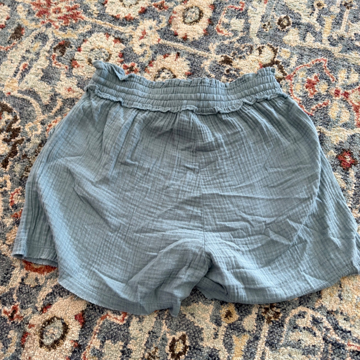 ZENANA Gauze Shorts Women Large Blue 100% Cotton Coastal NWOT2