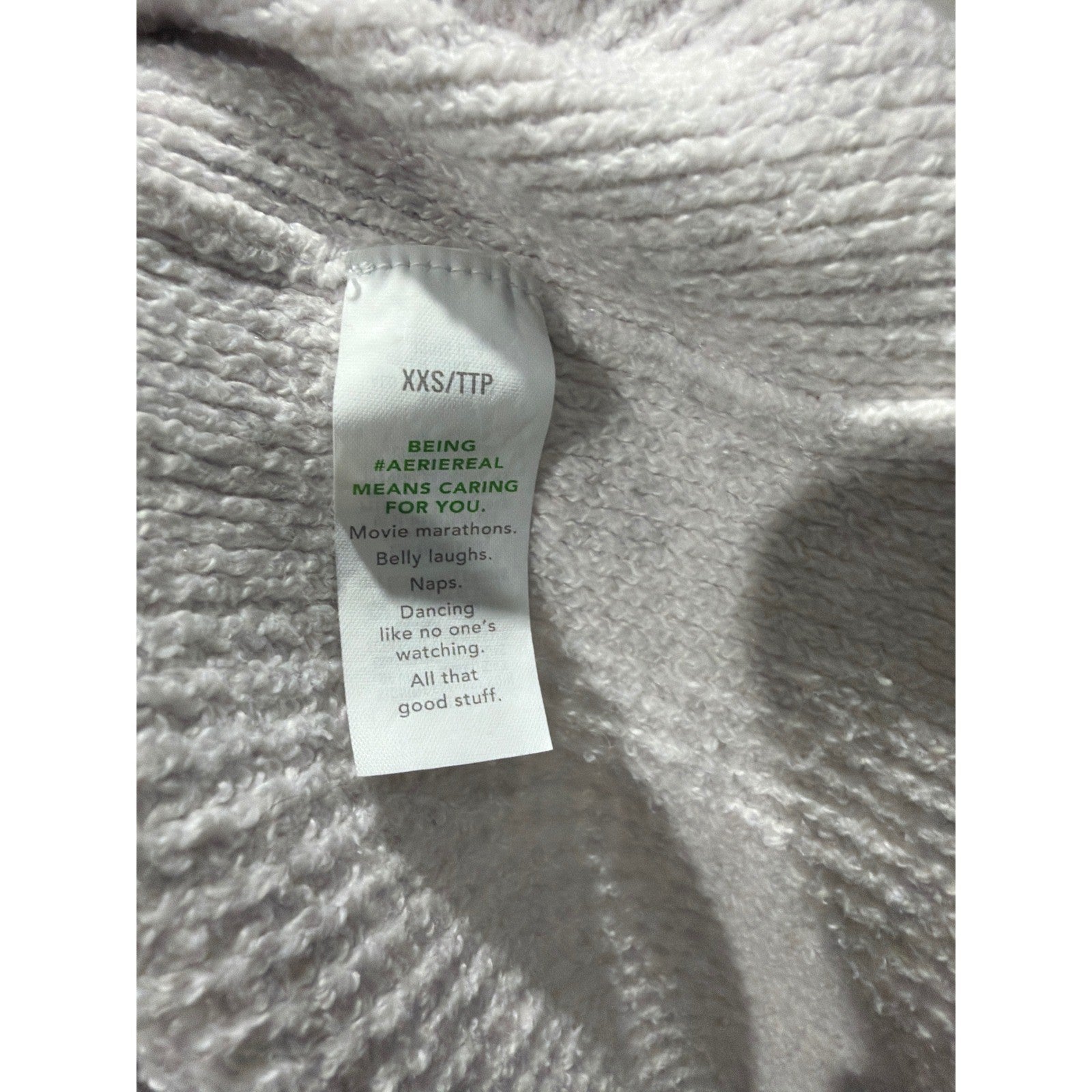 Aerie Waffle Knit Polo Sweater Women XXS Gray V-Neck Oversized EUC2