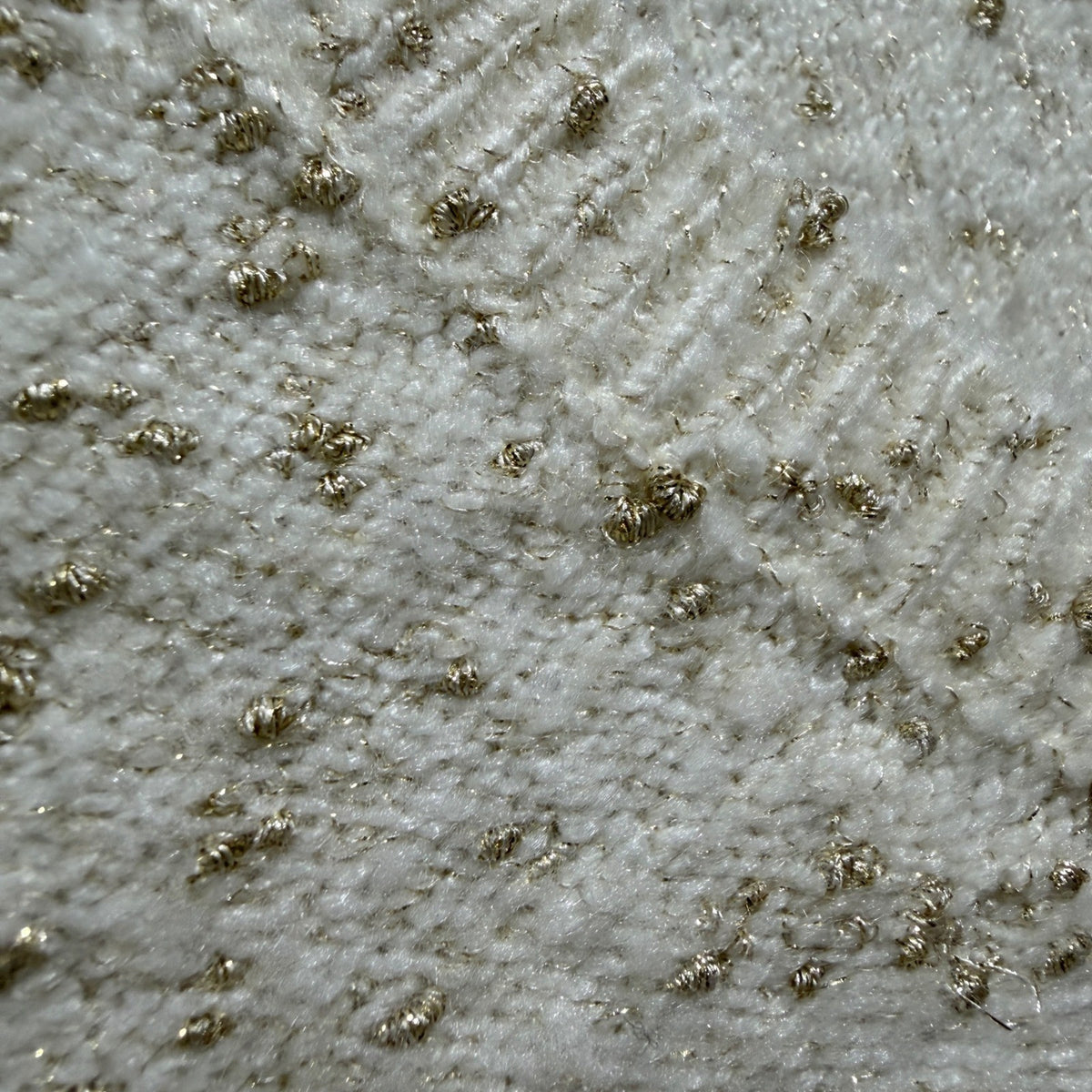 LOFT V-Neck Pullover Sweater Womens S Cream Gold Metallic Knit Holiday EUC5