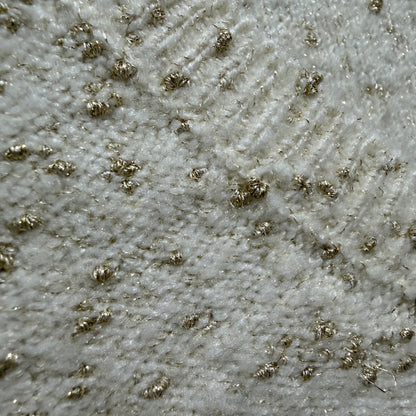 LOFT V-Neck Pullover Sweater Womens S Cream Gold Metallic Knit Holiday EUC5