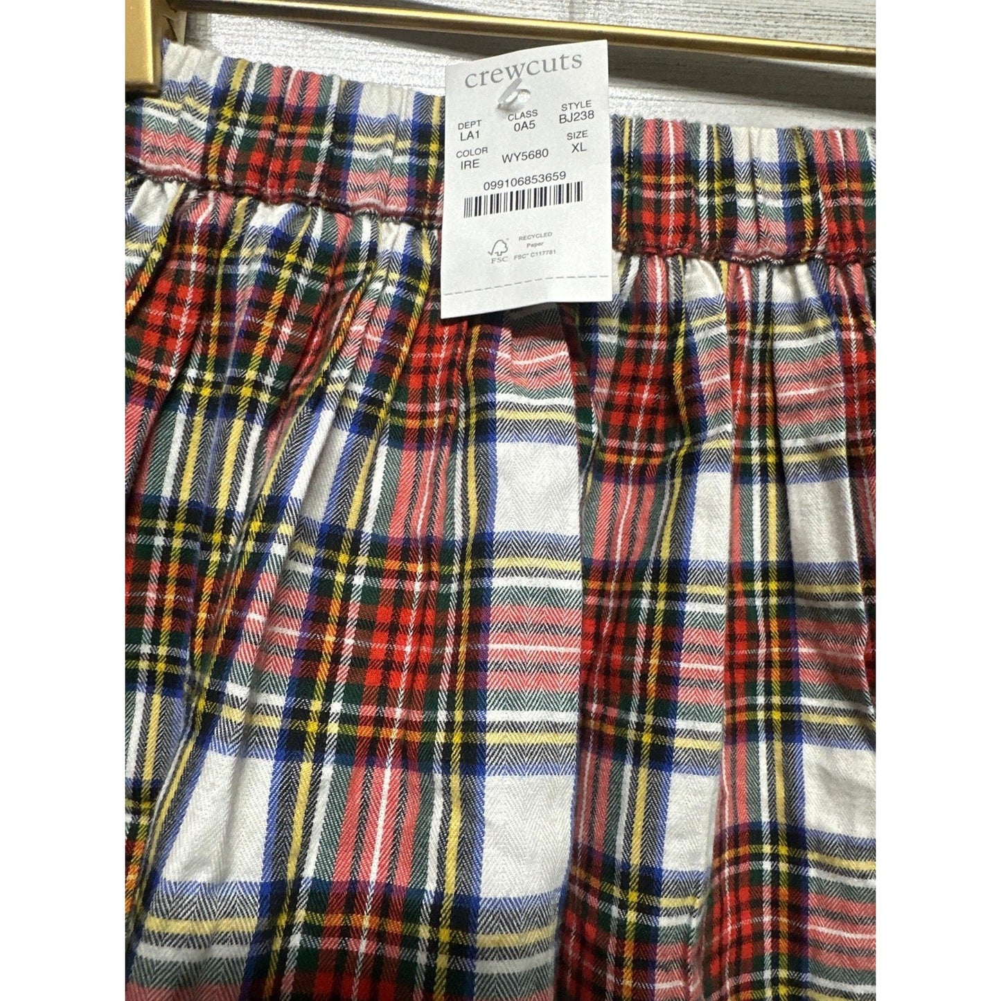 Crewcuts Plaid Skirt Girls XL Red White Blue Tartan Ruffle Hem NWT1