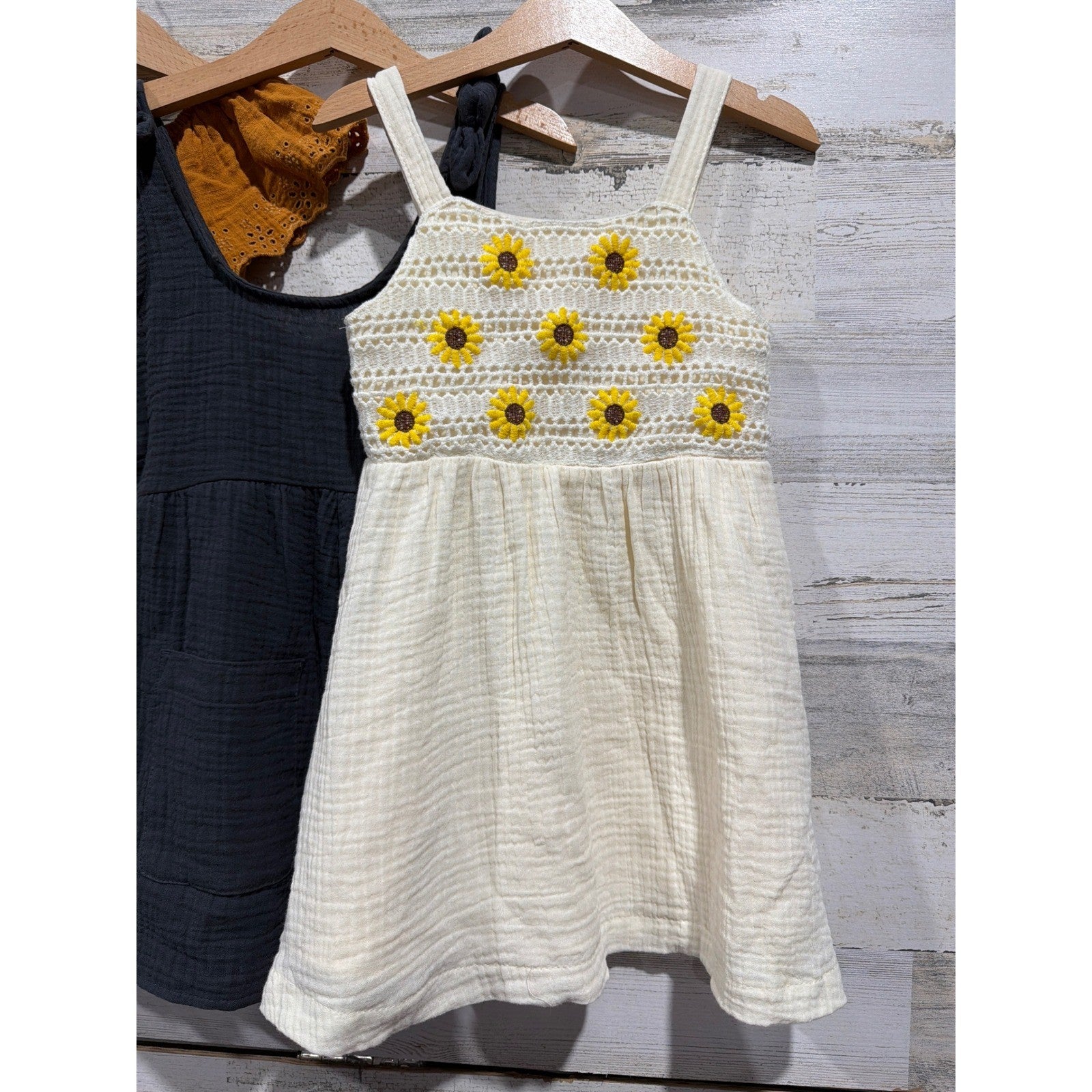 B'tween Cat & Jack Dress Romper Bundle Girls 4T Beige Neutral Boho Summer EUC1