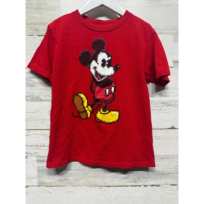 Disney Mickey Mouse Graphic T-Shirt Youth Small 6/7 Red 8-Bit Pixel Art0
