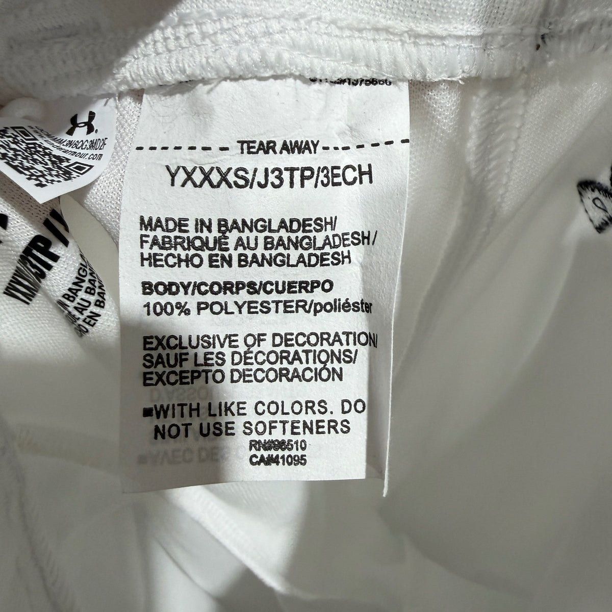 Under Armour Tball Pant w/Belt Loops Kids YXXXS White Polyester Sport Flawless7