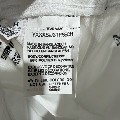 Under Armour Tball Pant w/Belt Loops Kids YXXXS White Polyester Sport Flawless7