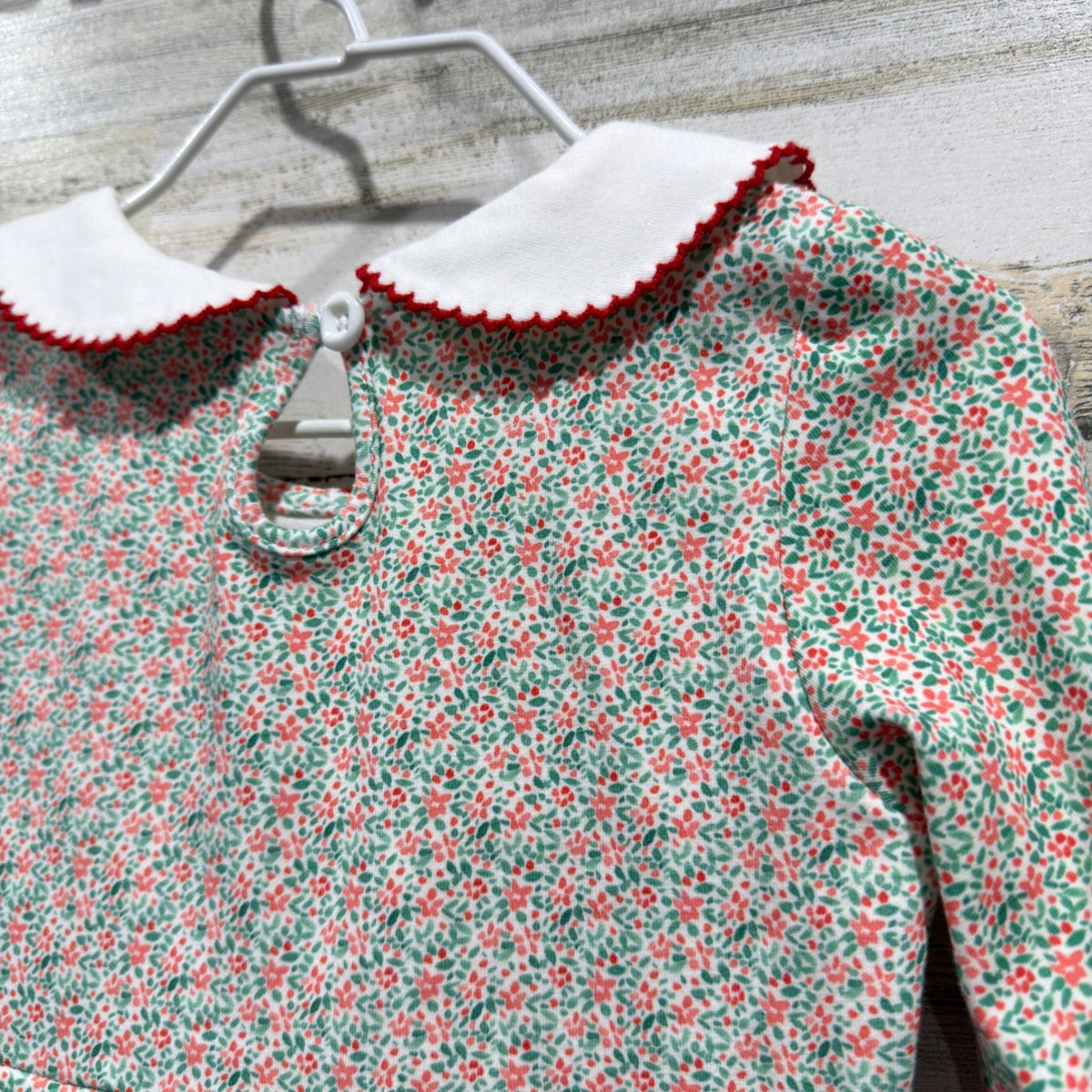 Swoon Baby Dress Girls 4T Red Green Floral Holiday EUC6