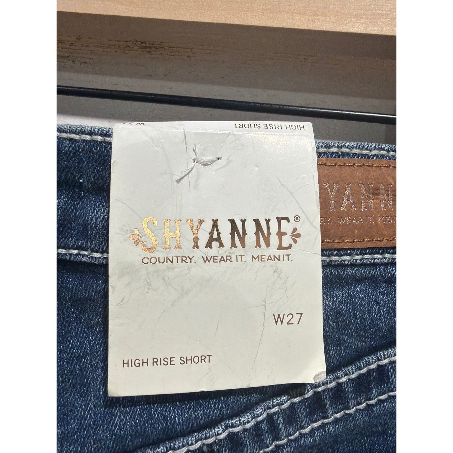 Shyanne Denim Shorts Women 27 Blue High Rise Rhinestone Western Cowgirl NWT6