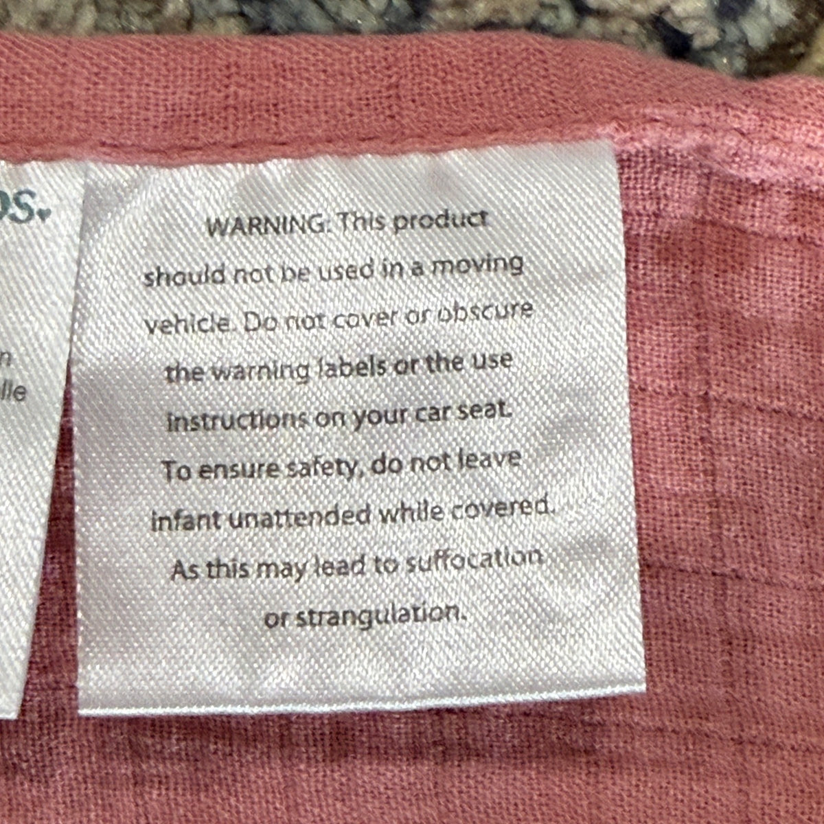 Comfy Cubs Car Seat Cover Baby Infant Pink Muslin Bamboo Gauze Boho EUC4