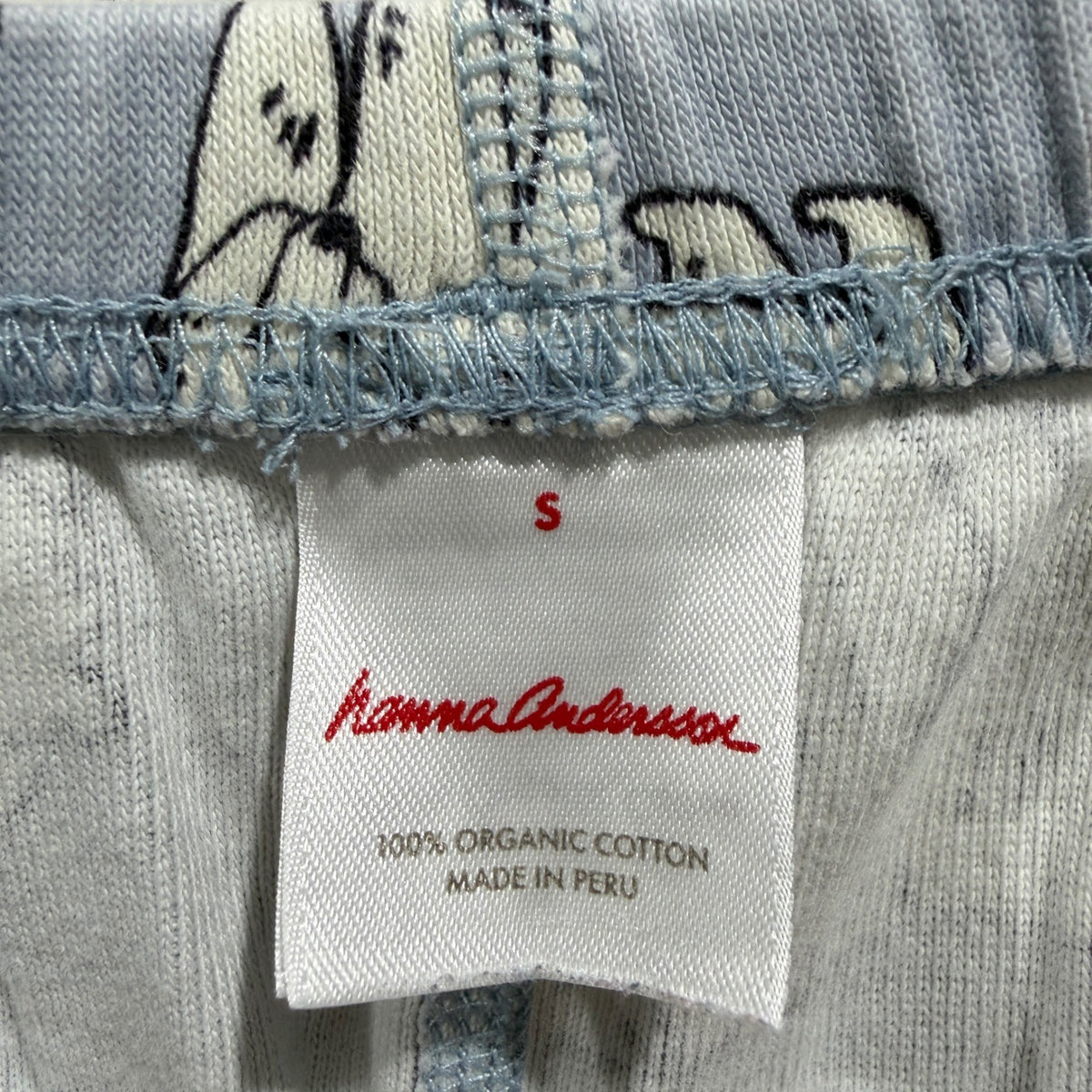 Hanna Andersson Polar Bear Pajama Pants Women Small Blue Cotton Winter Flawed*2