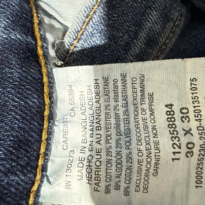 Wrangler Relaxed Boot Cut Jeans Men 30x30 Blue Denim Stretch Western Work GUC6