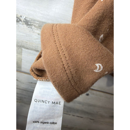 Quincy Mae Dress Girls 4/5 Brown Organic Cotton Celestial Boho EUC4