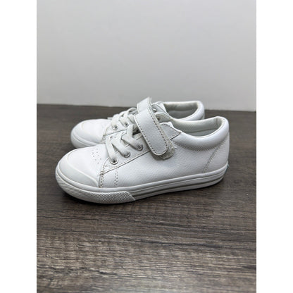 Footmates Jack Sneaker Kids 10 White Leather Hook Loop Classic *Flawed2