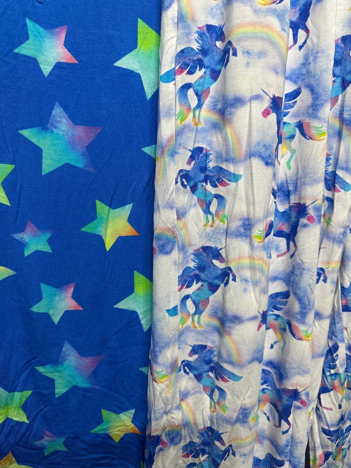 Hanlyn Collective Pajama Set Womens XL Blue Star Unicorn Rainbow Bamboo NWT1
