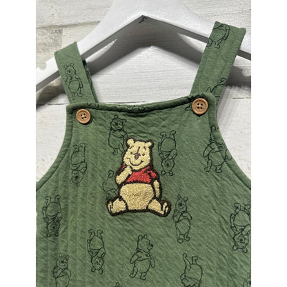 Disney Winnie The Pooh Romper Boys 6-9M Green Quilted Disneycore EUC1