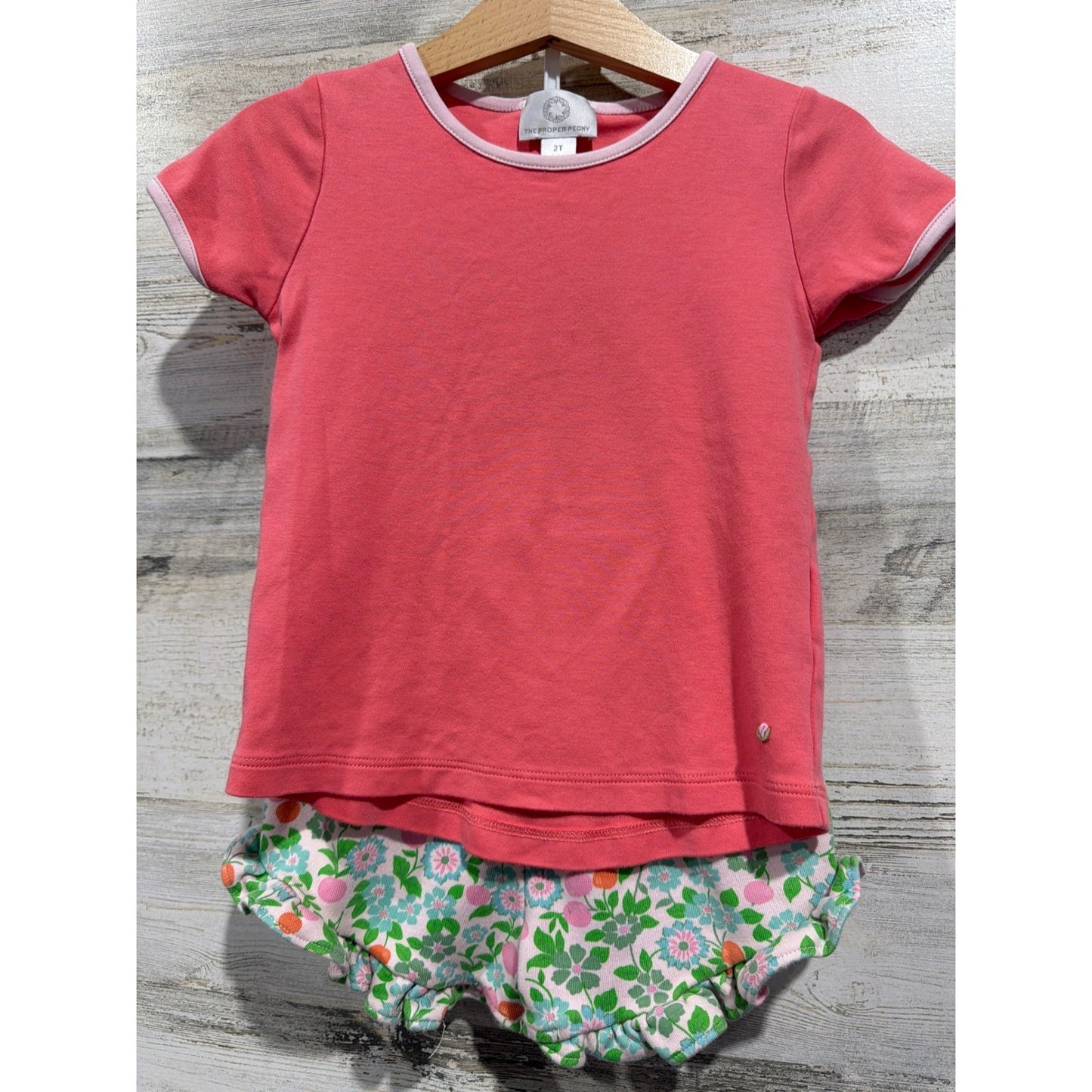 Beaufort Bonnet Proper Peony Girls 2T 3T Pink White Floral Bundle Preppy EUC6
