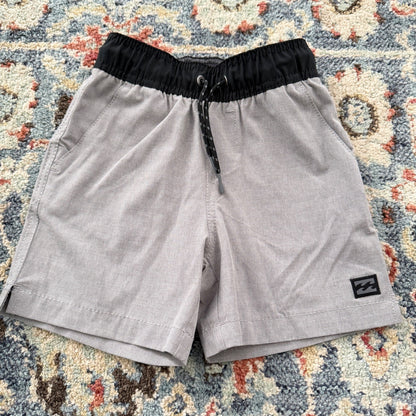 Billabong Hybrid Shorts Boys 4/S Grey Stripe Recycler Boardshorts Surf EUC0