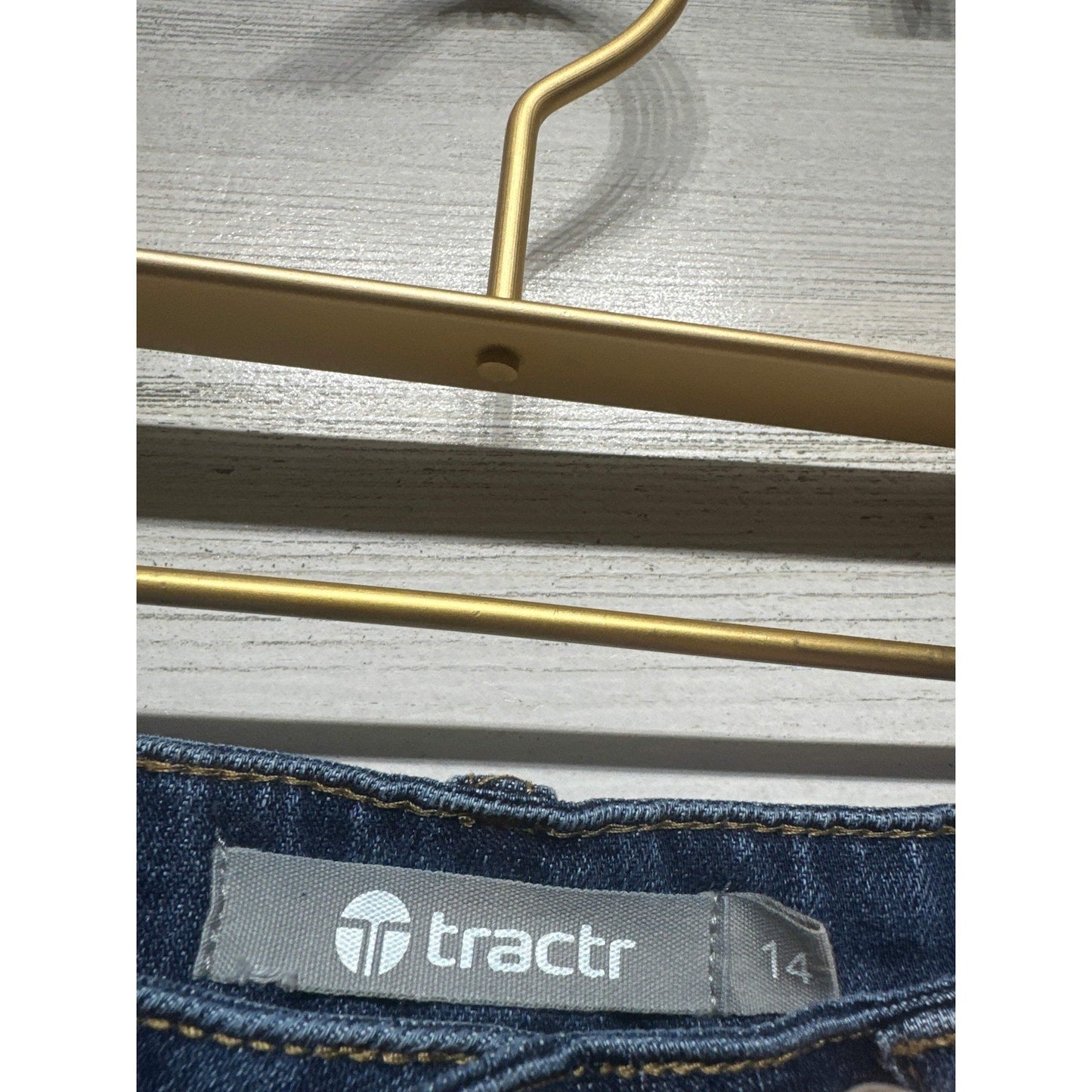 Tractr Denim Shorts Girls 14 Blue Distressed Raw Hem EUC1