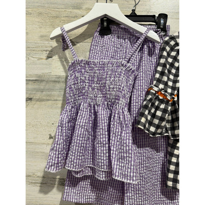 Girls 2T Pumpkin Gingham Fall Dress and Set Halloween2