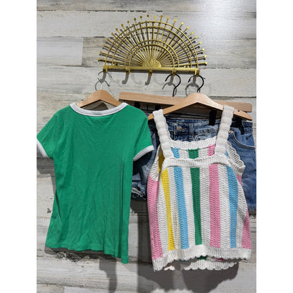 Cat & Jack Justice Old Navy Girls 10/12 Summer Bundle Shorts Shirts EUC3