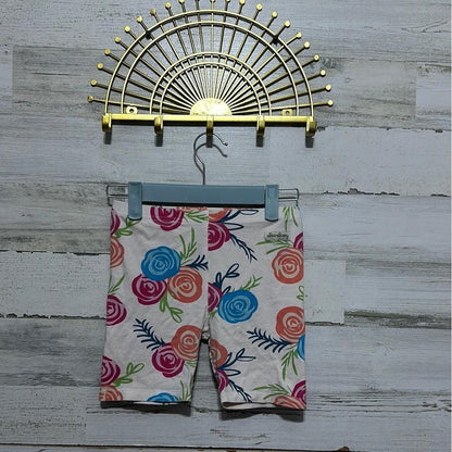 Sew Sassy Bike Shorts Girls 12 Multicolor Floral Rose Print EUC0