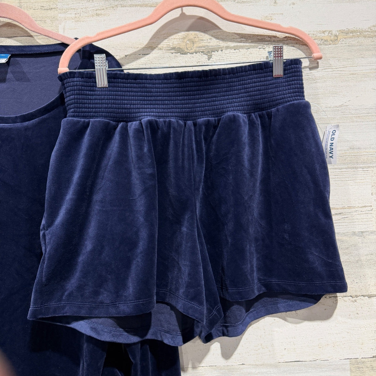 Old Navy Velour Lounge Set Women L/M Tall Navy Blue Velvet Pajamas Y2K Style3
