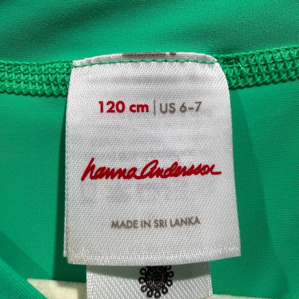 Hanna Andersson Rash Guard Kids 6-7 Green Short Sleeve Swim Shirt *Flawed1