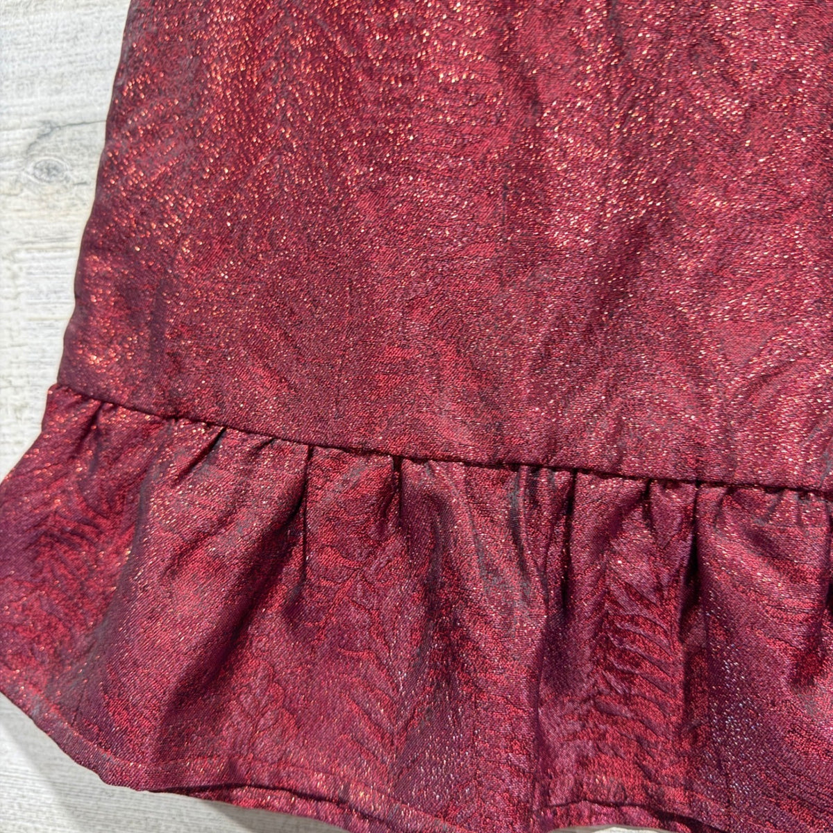 Wheat Dress Hellen Girls 12M Dark Berry Metallic Shimmer Holiday Party NWT2