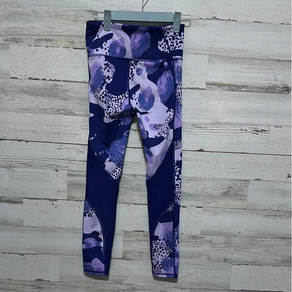 Under Armour Leggings Women XS Purple Abstract Camo High Rise Compression EUC3