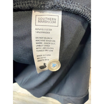 Southern Marsh Polo Men XL Gray Performance Stretch Duck Logo Preppy *Flawed4
