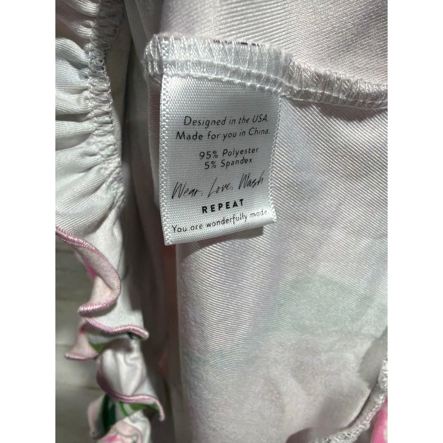 Sweet Honey Floral Nightgown Women Large Pink Ruffle Henley Sleepwear EUC4