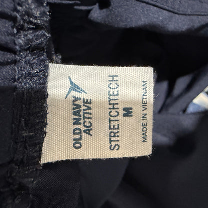 Old Navy StretchTech Jogger Pants Womens M Navy Blue Polyester Spandex Flawed*5