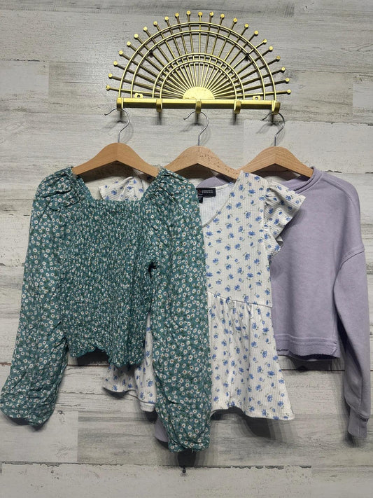 Art Class Stella & Sienna Yoga Tops Bundle Girls 7/8 Floral Lavender EUC0