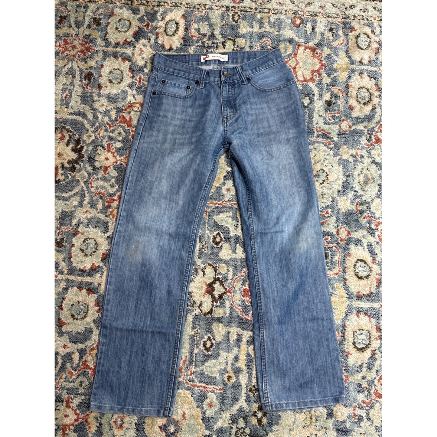 Levi's 514 Straight Jeans Boys 16 Regular Blue Medium Wash Denim EUC2
