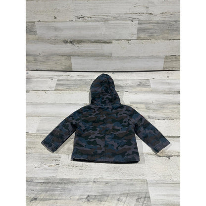 Cat & Jack Utility Jacket Boys 12M Blue Camo Fleece Lined Hooded3