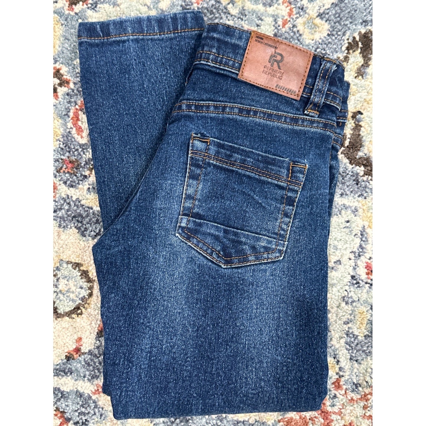 Refinery Republic Jeans Boys Size 6 Blue Adjustable Waist Straight Leg EUC3