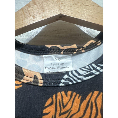 Boutique Animal Print Dress Girls 12-18M Brown Mixed Safari Mouse EUC1