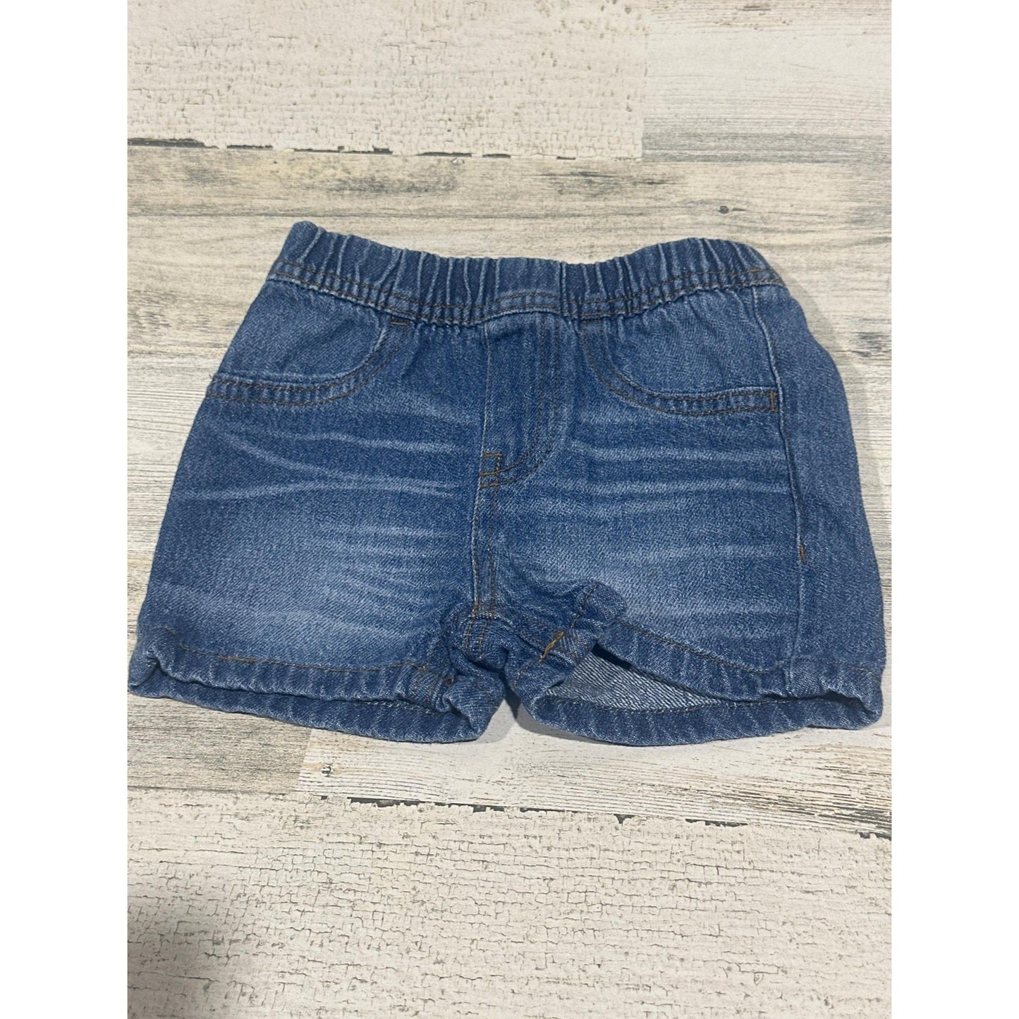 Wrangler Denim Shorts Boys 12M Blue Elastic Waist Pull On EUC0