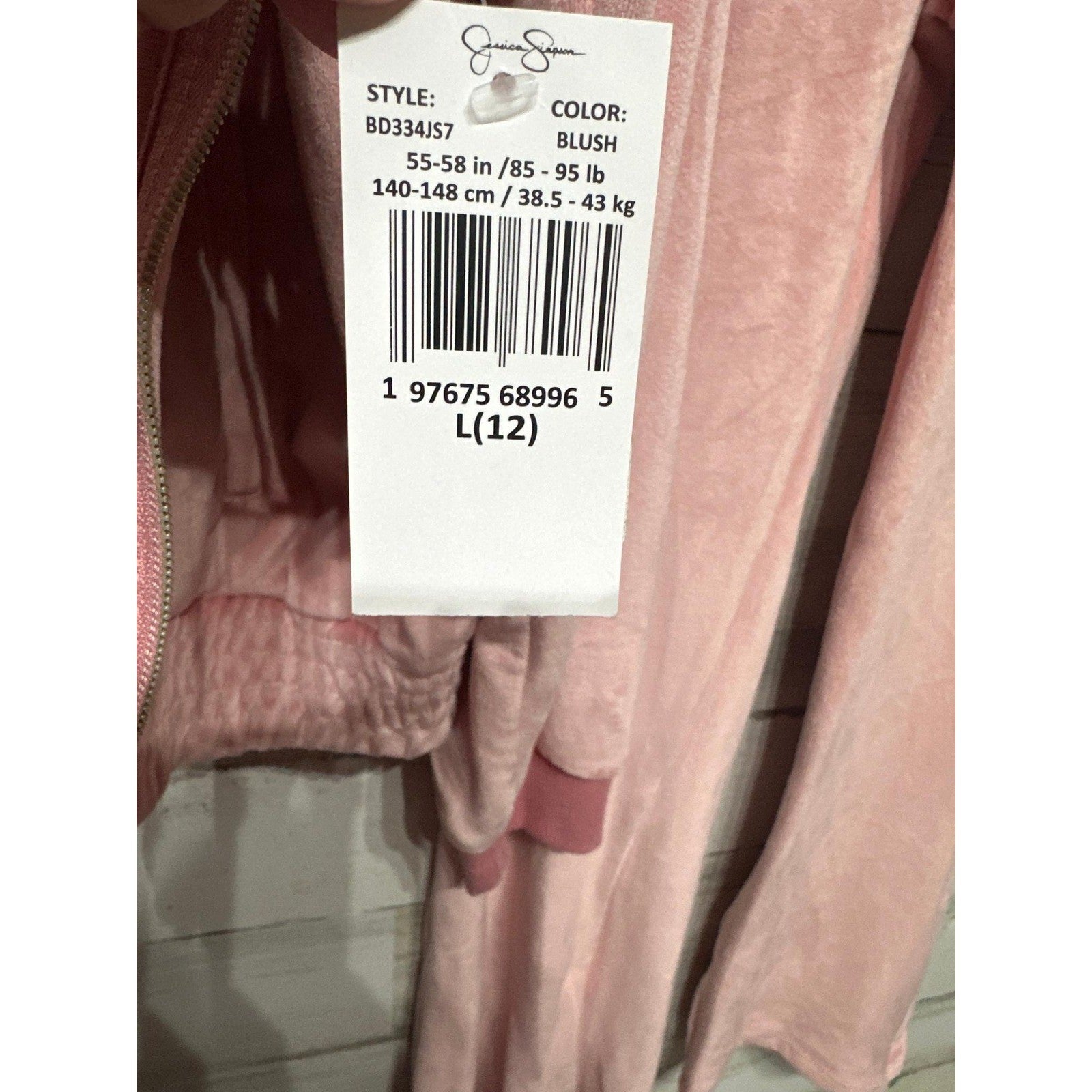 Jessica Simpson Tracksuit Set Girls 12 Blush Pink Velour Zip Hoodie Flare NWT5