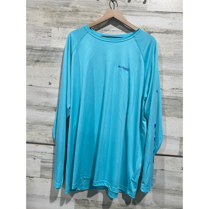 Columbia PFG Terminal Tackle Shirt Men XXL Blue Long Sleeve Fishing Gorpcore EUC0