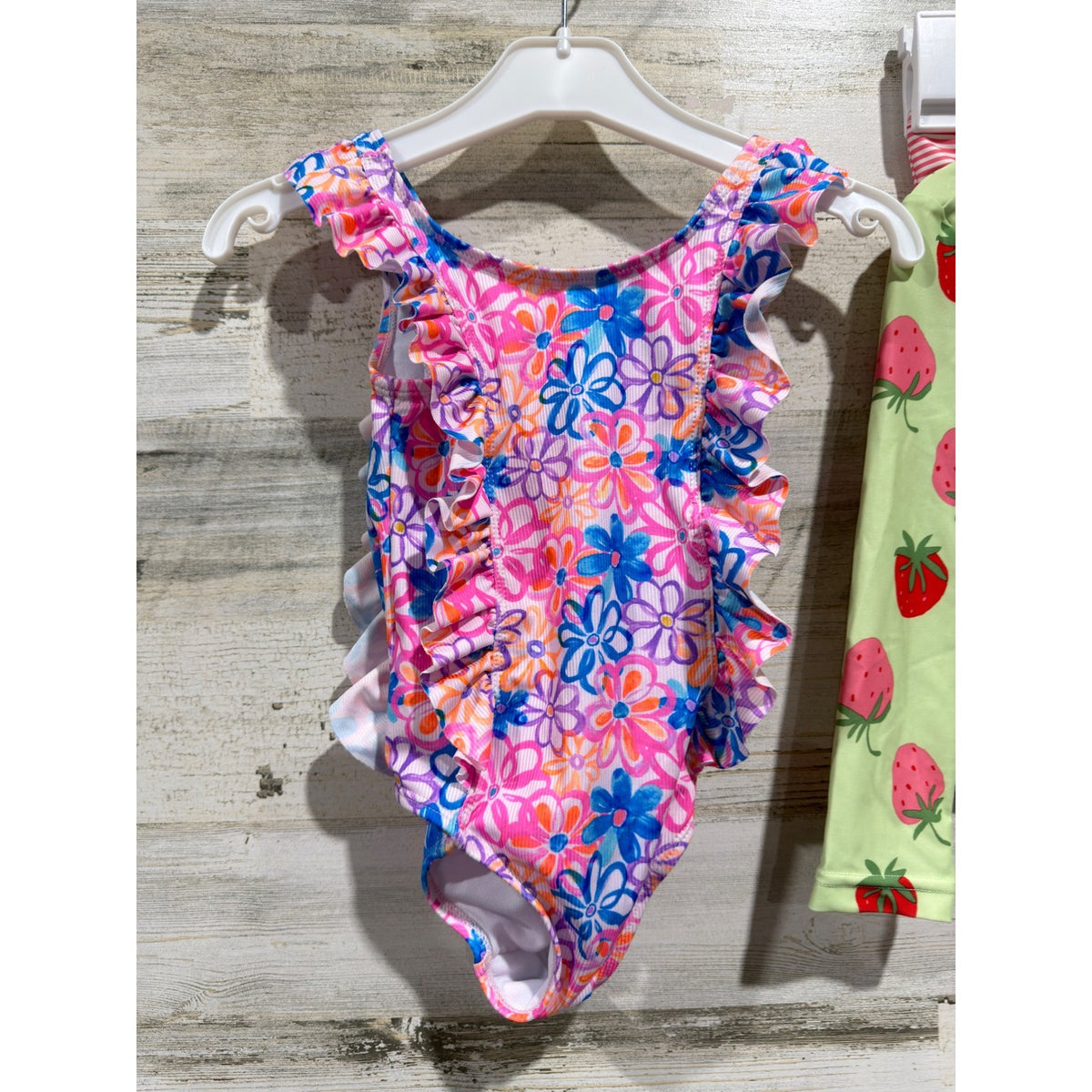 Snapdoodles Andy & Evan Swimsuit Bundle Girls 3T / 4 Green Pink Floral Flawed*6