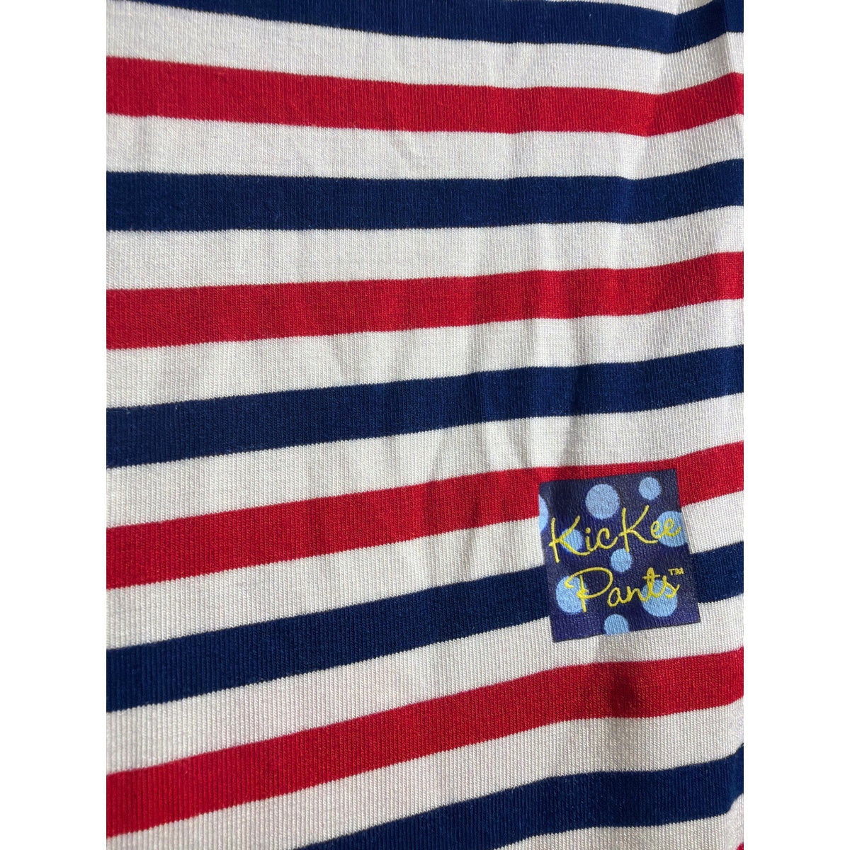 KicKee Pants Swaddle Blanket Baby Toddler Red White Blue Striped Bamboo Soft NWT3
