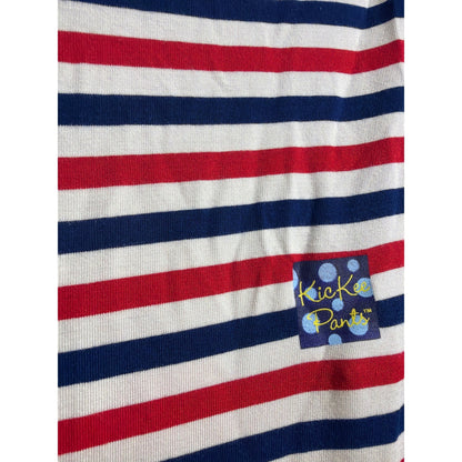 KicKee Pants Swaddle Blanket Baby Toddler Red White Blue Striped Bamboo Soft NWT3