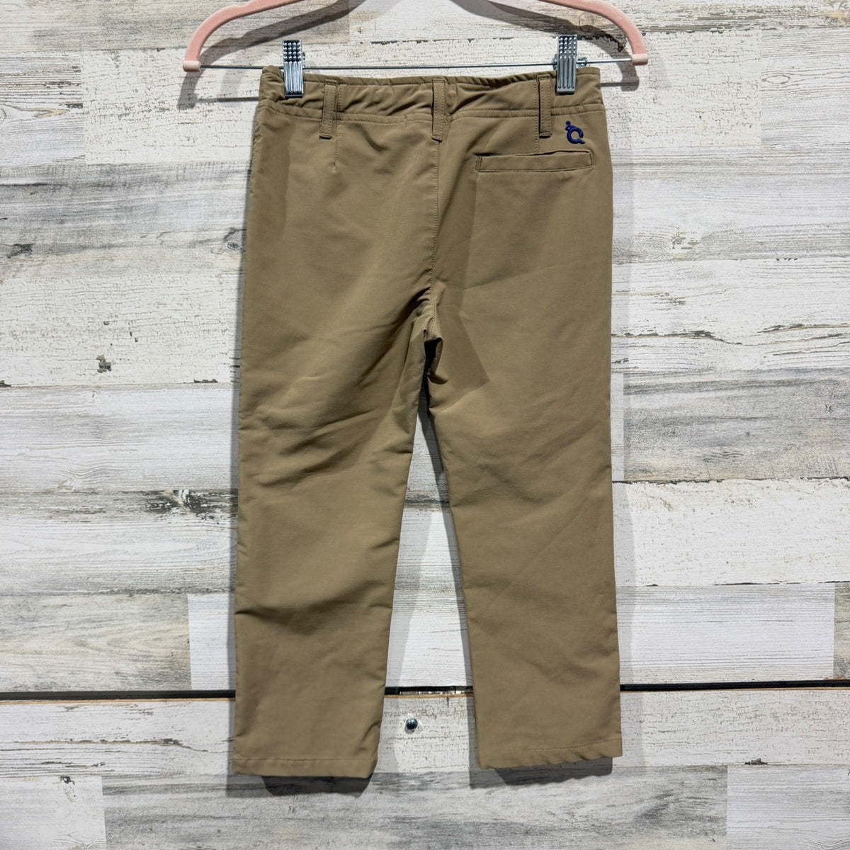 Blue Quail Performance Pants Boys 7 Tan Khaki 100% Polyester Classic Preppy EUC2