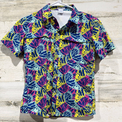 Blue Quail Butterfly Shirt Boys 7 Colorful UPF 50 Outdoor EUC0